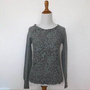 J. Crew Merino Lace Overlay Boatmen Sweater